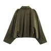 Dámská bunda z umělého semiše Nadměrná Dlouhý rukáv Klopa Pilotní kabát Neformální Zapínání na zip a druky Podzimní Jarní Svrchní oděv