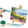 Children's Mini DIY Digital Oil Painting Set with Solid Wood Easel