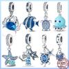 Copper Blue Zircon Beads Ocean Crab Starfish Ship Series Summer Suitable For 3Mm Original Bracelet Diy