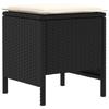 Furniture Set with Cushions 6 pcs Black and Cream PE Rattan