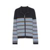 Yangzi Women's French Stripe Double-Zip Cardigan Sweater