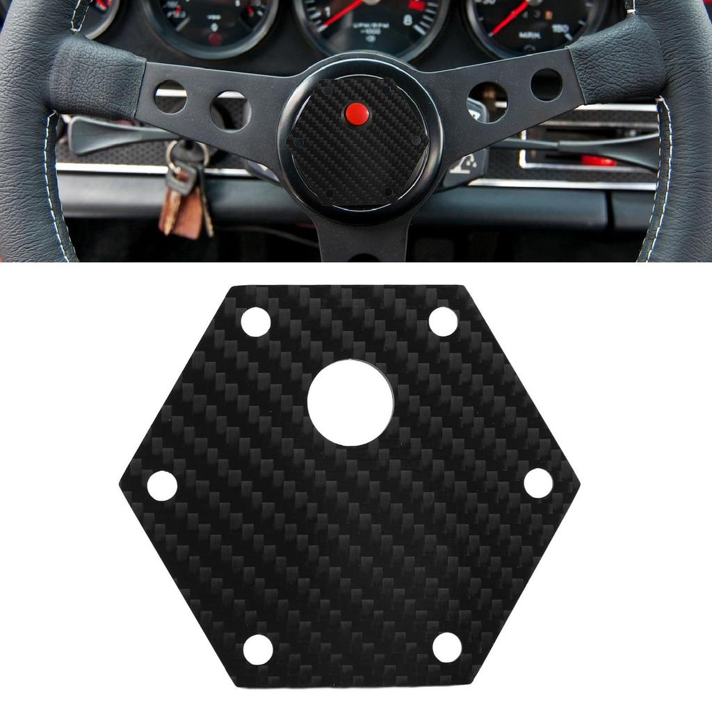 6 Hole Carbon Fiber Steering Wheel Horn Cover Plate High Strength Universal For VERTEX