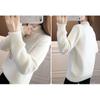 Imitation Mink Velvet Knitted Jumpers Female Autumn and Winter Loose Half High Collar Thickened Bottoming Sweaters