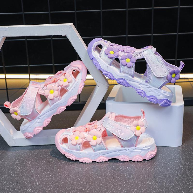 Mädchen Prinzessin Sandalen 2026 Sommer Geschlossene Zehenpartie - Koreanischer Stil Lässige Strandschuhe