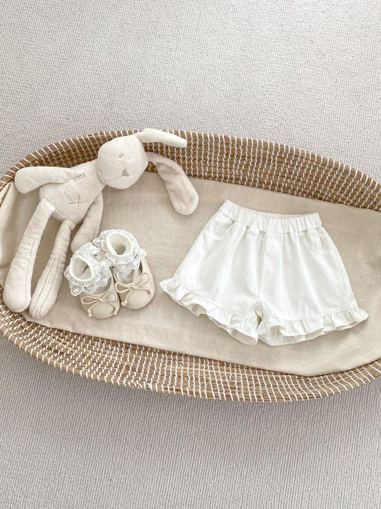 Baby Girl Summer Knit Set Short Sleeve Hollow Out Top And Shorts Breathable Casual Two Piece Outfit