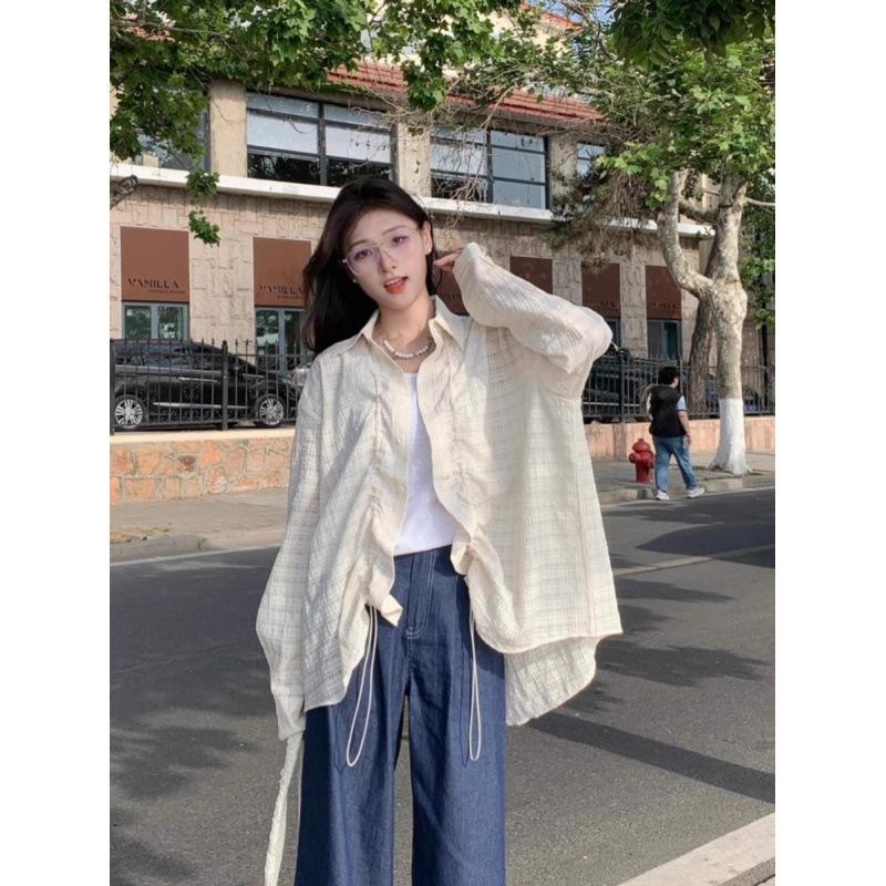 2025 Women's French Design Long-Sleeve Sun Protection Jacket: Sweet, Loose, Drop Shoulder, Casual Look