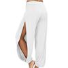Damenmode-Haremshose, seitlich geteilt, Jogging, Hippie, Yoga, Strand, einfarbig, Sporthose