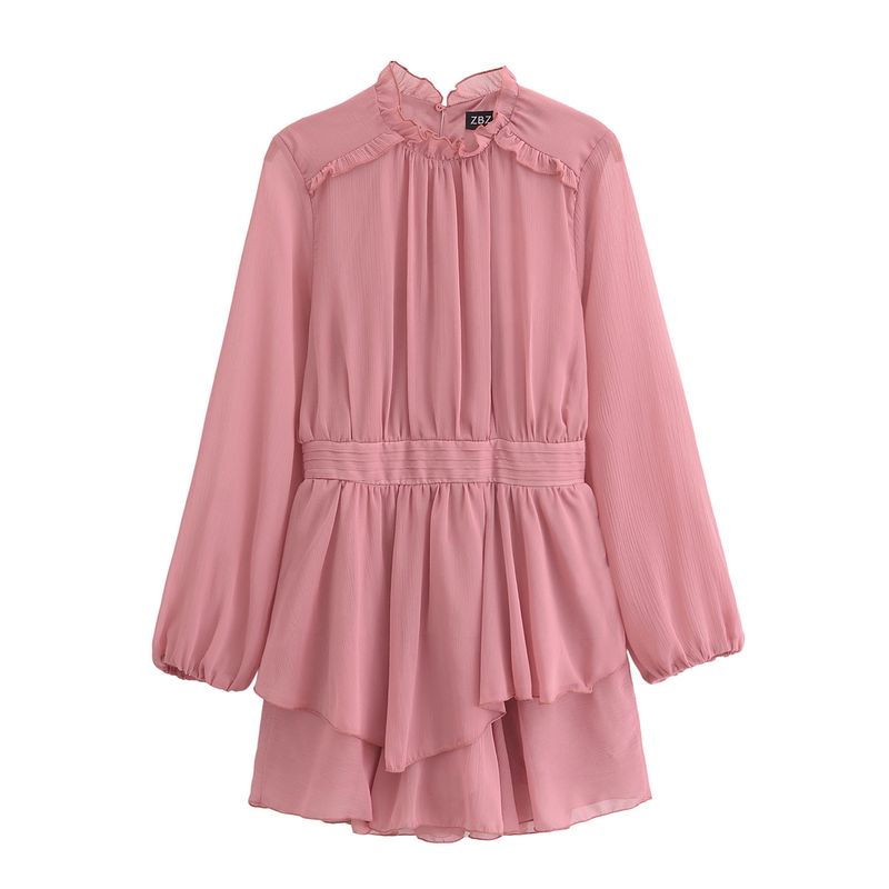 Kaslead New Arrival Women's Clothing Fashion Style Fashion Minimalist Laminated Decoration Mini Dress 5029172