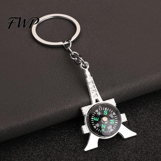 Heart-shaped Compass Keychain Alloy Mini Bag Charm Outdoor Adventure Gear Camping Backpack Gift for Hikers