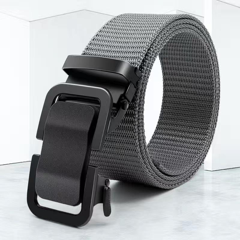 Men's Durable Automatic Buckle Canvas Belt - Wear-Resistant Nylon, Versatile Casual Style.