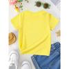 Girl Sunflower Daisy Print Creative Casual Crew Neck T-Shirt Tween Girl Clothes