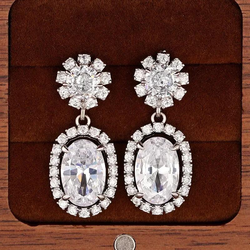 Luxury Square Green Cubic Zirconia Crystal Pendant Earrings Exquisite Fashionable  Women'S Wedding Jewelry