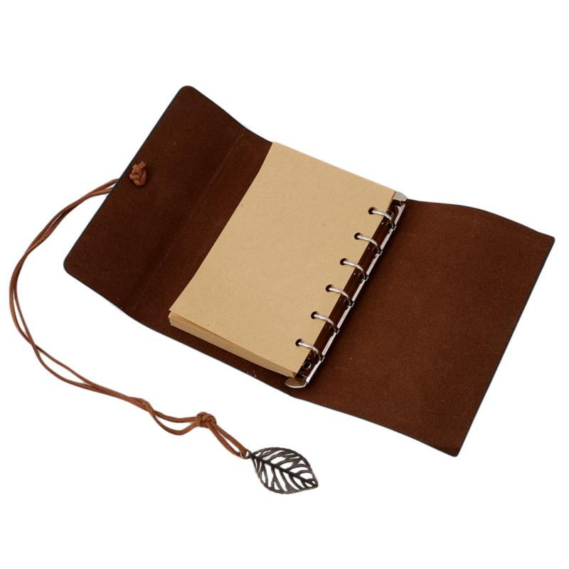 Retro Leaf Notebook School Office Stationery Diary Notepad Literature PU Leather Note Book Traveler Journal Planners Gifts
