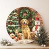 Christmas Dog Metal Wall Art Kitchen Cafe Home Decor Gift