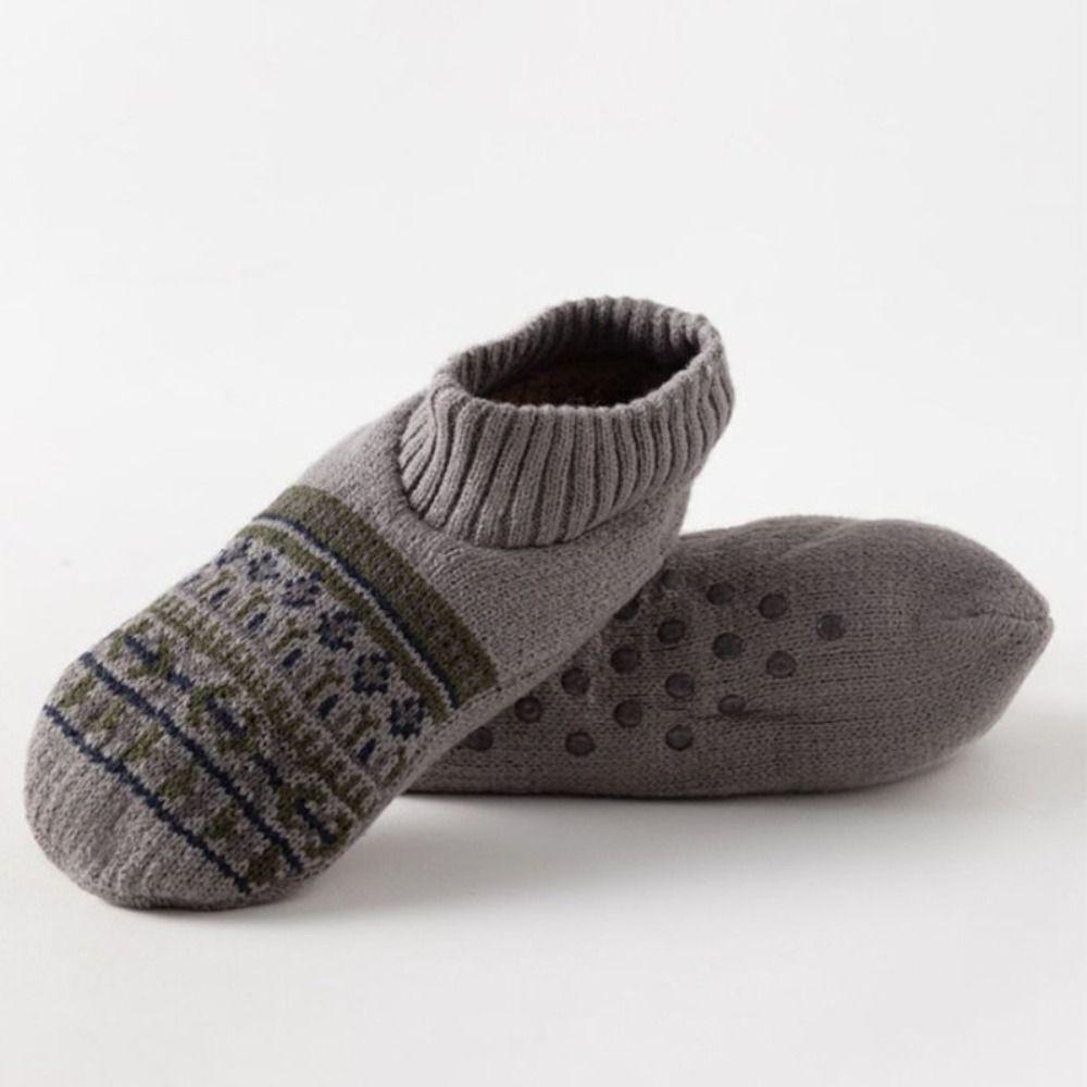 Stripe Winter Floor Ankle Shoes Plush Coral Fleece Socks Unisex Sleeping Socks  Women/Men