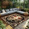 Vintage Floral Area Rug Non Slip Washable Indoor Outdoor Doormat Home Decor Farmhouse Entryway Carpet Floor Mat Living Room Deco