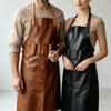 Wasserdichte PU-Leder-Schürze mit mehreren Taschen für Friseure, Grill & Kunststudio - Unisex, Ölbeständig, Anpassbar