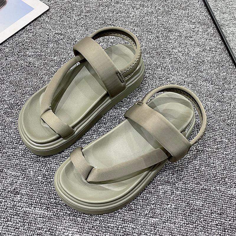 

Повседневные женские пляжные сандалии с толстой подошвой 35 зелёный