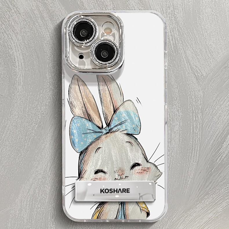 Bow Tie Rabbit for IPhone 16 Cell Phones 15 Cases 14 Protection for IPhone 13 Sets 12 Silicone Full Cover