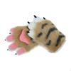 2 Pieces Furry Gloves Plush Hand Women Winter for Fancy Dress Up Party