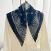 Thin Cashew Nut Print Silk Scarf Korean Square Handkerchief Simple Cotton Square Scarf  Women