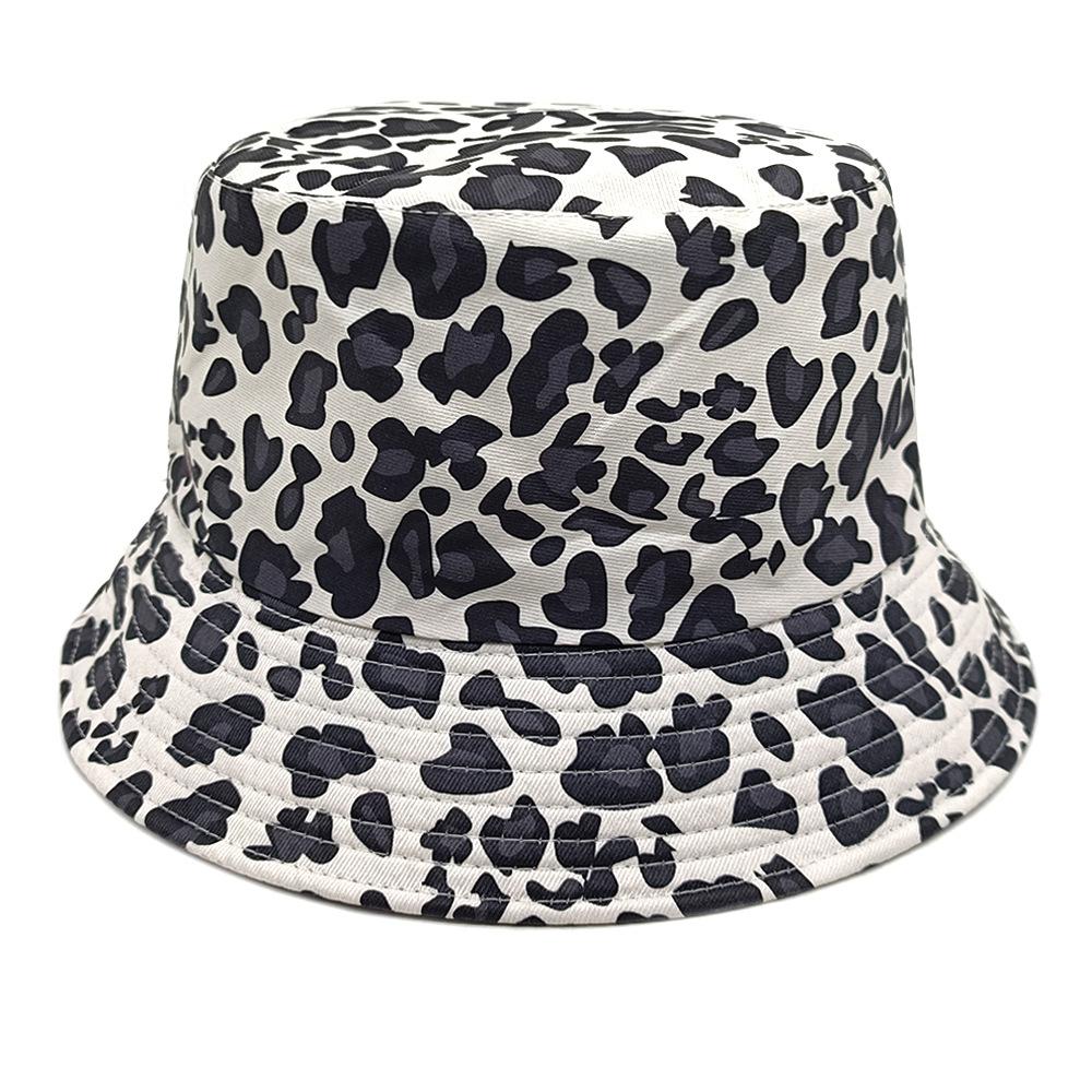 Vintage klobouk typu kbelík s leopardím vzorem, Unisex módní slunečník rybářská čepice, Letní ochrana proti slunci Panama, Venkovní plážové cestovní sluneční klobouk