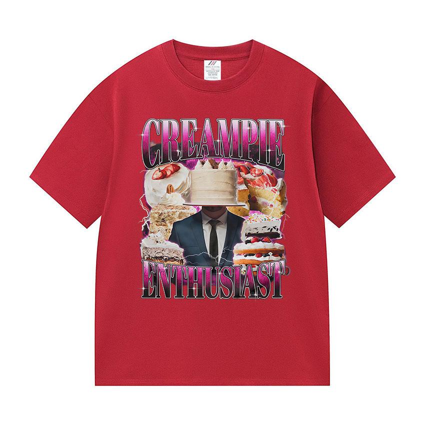 Lustiges Dessert Unangemessenes Meme Grafik T-Shirt Humor Foodie Stil Kurzarm T-Shirts Unisex Sommer Hochwertige Baumwoll-Tees