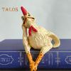 Sitting Chick Figurine Cartoon Yellow Chicken Statue Sculpture Resin Hen Animal Model Home Office Bookshelf Desktop Decoration Ornament