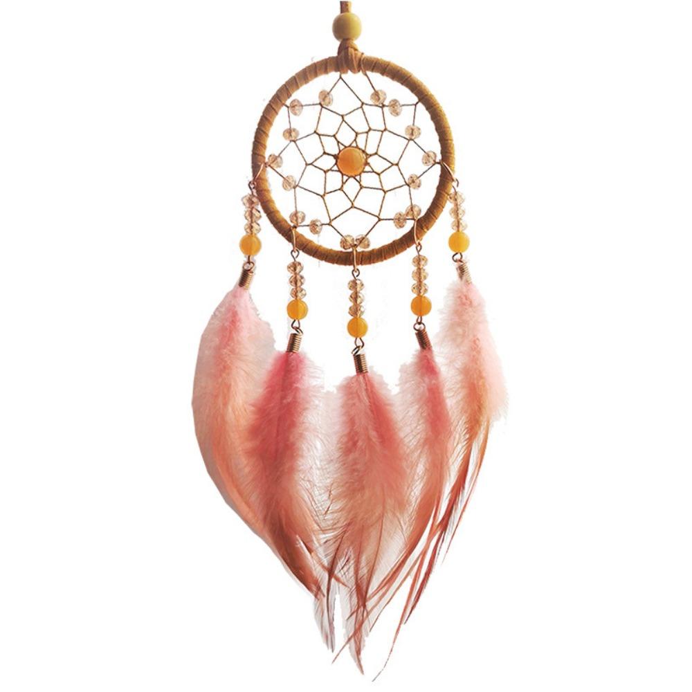 Car Pendant Dream Catcher Mori Feather Wind Chimes Creative Decor Qixi Festival Birthday Gift for Girl Heart Home Decoration