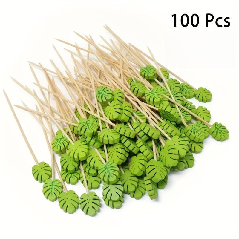 100pcs Tropical Cocktail Picks Sticks, Cocktail Picks, Party Decoration Toothpicks, Fruit Appetizer Food Drinks Picks Sticks