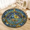 Mandala Famous Painting Round Area Rug,Carpet Rug for Living Room Bedroom Sofa Playroom Decor,Non-slip Floor Mat Q0024