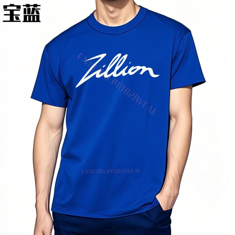 Teeshirt Vintage Everyday Tees Zillion Logo On Black Vintage Minimalist Tshirt Classic Breathable Workout Tshirt