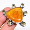 Bague Bijou en Argent Sterling 925 Ambre de la Baltique Naturel, Citrine Taille 8.5 AR-16454