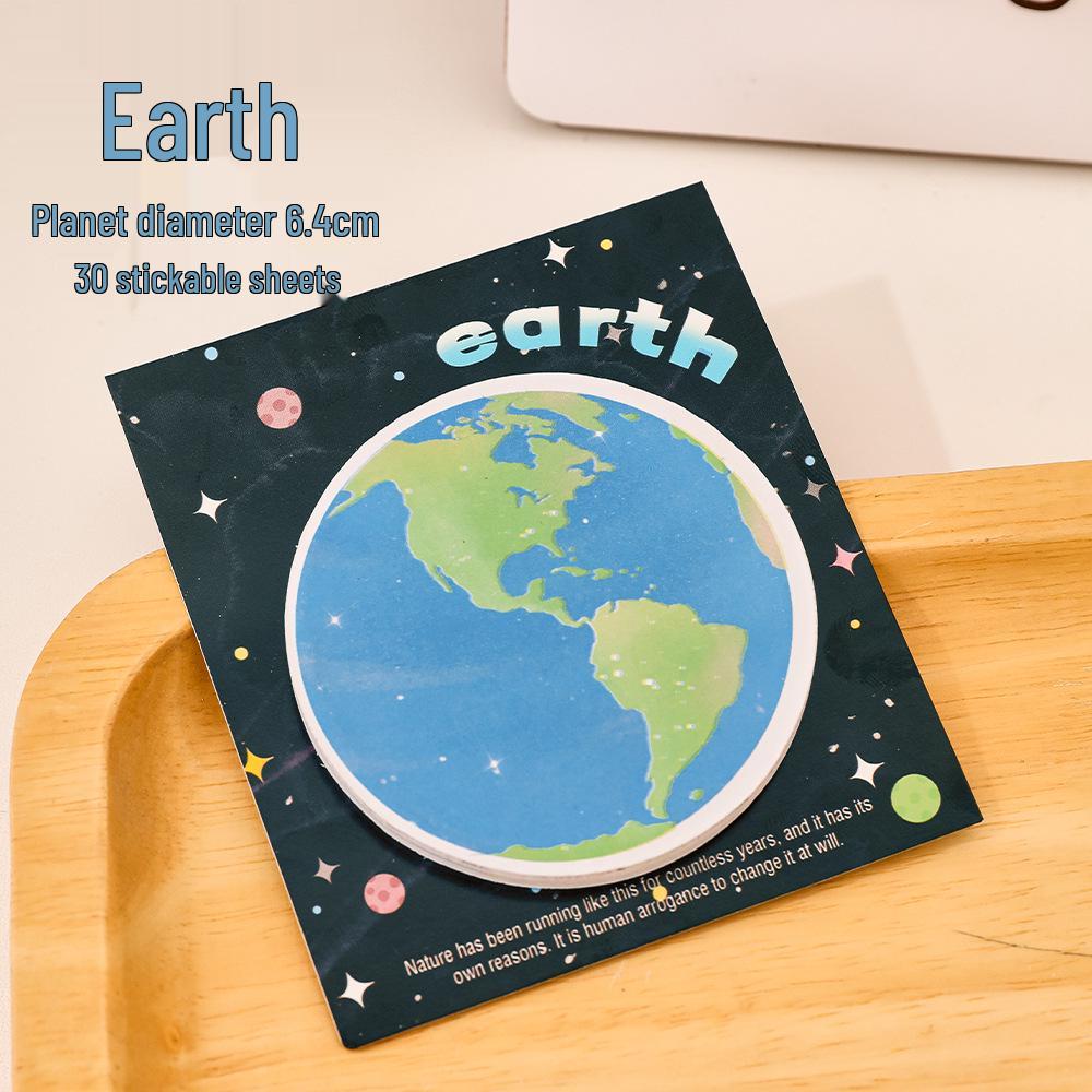 Cute Planet Sticky Notes: Reusable Earth-Themed Memo Pad & Small Gift