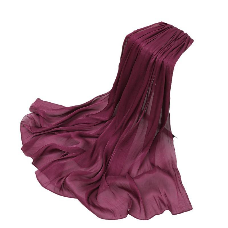 2025 Frühling/Sommer Damen Seidenschal: Leichter, einfarbiger Sonnenschutzschal