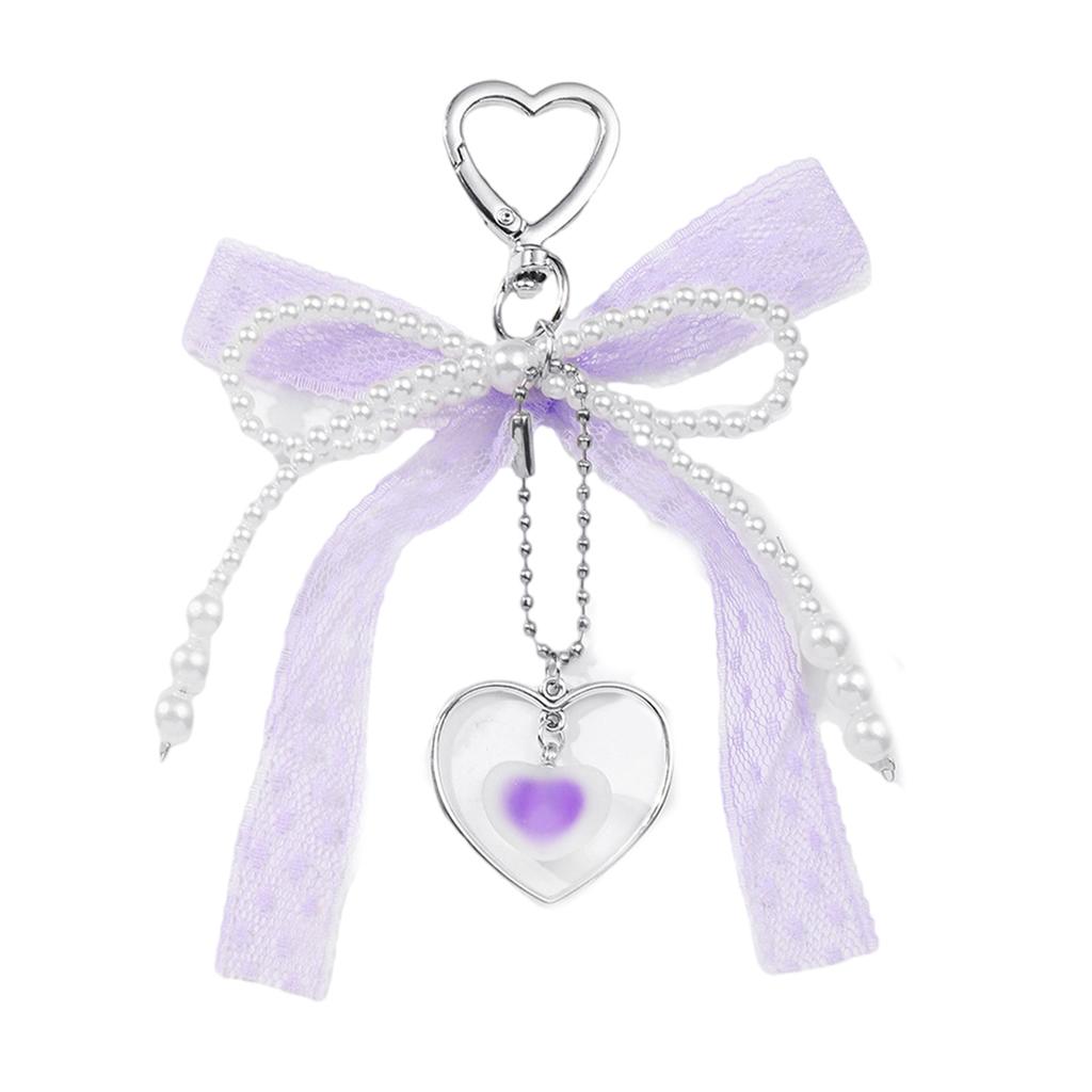 Delikatna wstążka i koralikowa kokardka brelok Modne kokardy zawieszka do torby Unikalny breloczek biżuteria prezent do codziennego użytku