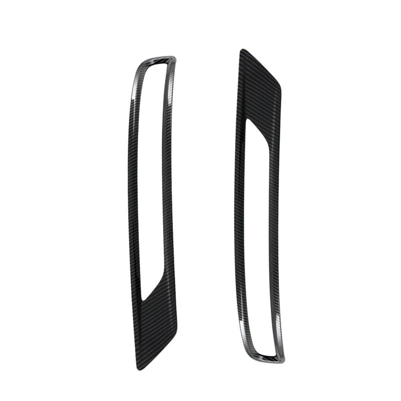 2pcs Rear Fog Light Lamp Frame Cover Trim For Mitsubishi Outlander - Carbon Fiber Grain Eyelid Eyebrow Strip Cover Trim