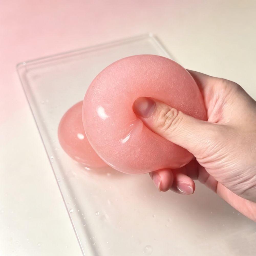 Shapeable Jelly Mochi Squeeze Translucent Pink Sensory Fidget Ball Peach Slushy Squishy  Studen
