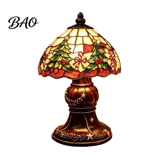 Creative Holiday Displays Christmas Lighted Table Lamp, Santa Claus Reindeer Office Desk Decorations Desktop Ornament for Living Room Bedroom
