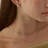 Lewe [6mm+10mm pearl earrings included] [Layered set] Two shining SET necklace