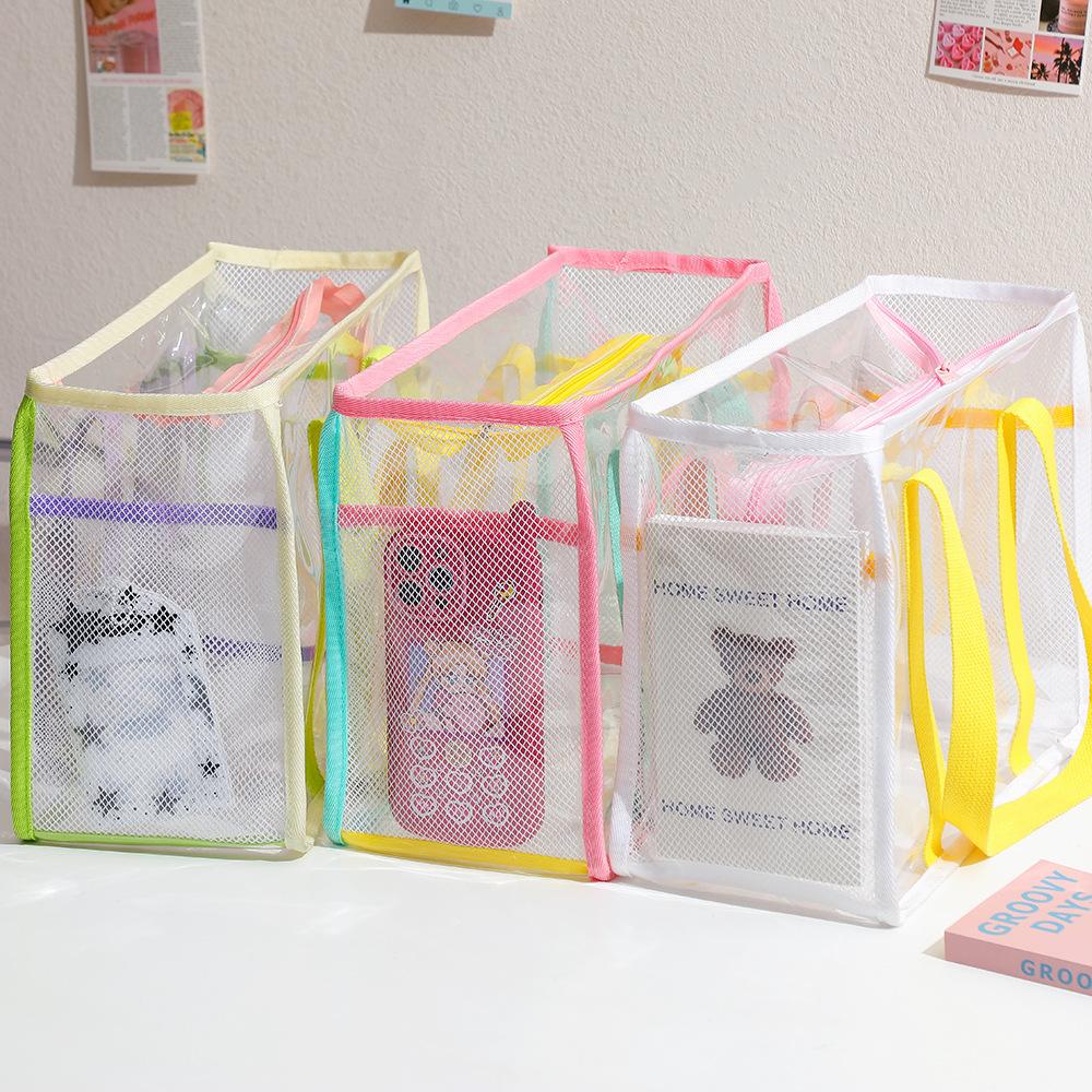 Summer Fashion Tote Bag Large Clear PVC Cartoon Handbag Jelly Transparent Beach Purse for Women Cute Shower Shoulder Bag for Bath