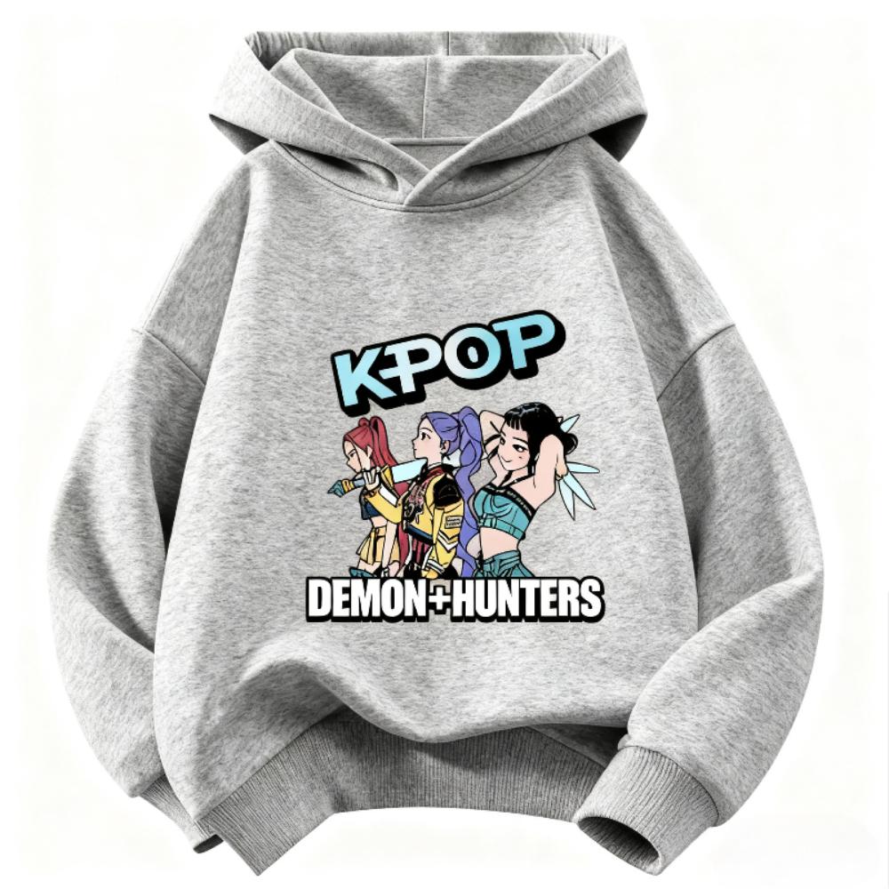 Kpop Devil Hunter Kinder-Hoodie, Herbst/Winter Warmer Hoodie, Modische Kleidung für Jungen und Mädchen, Devil Hunter Mädchenkleidung