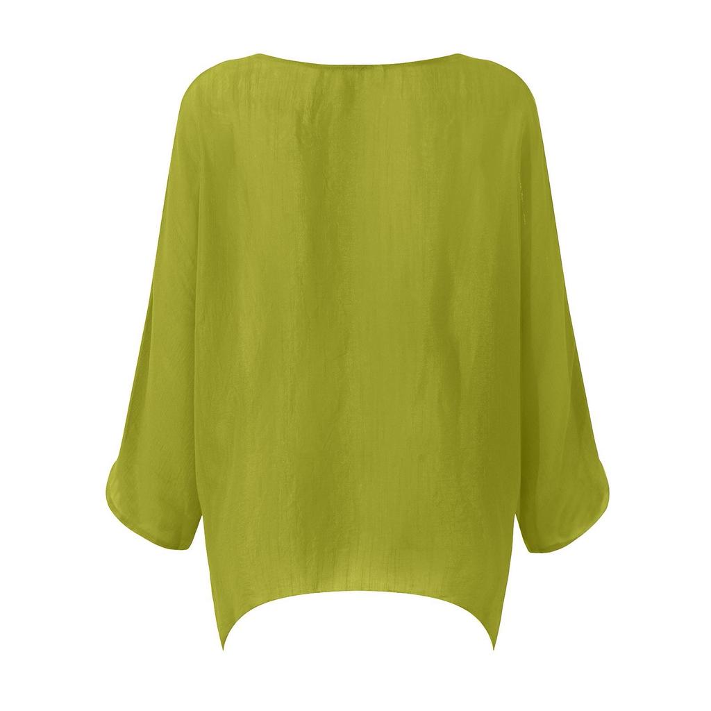 Women's Casual Boat-Neck Solid Color Shirt Long Sleeve Top  Shirt
