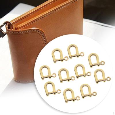 10 Pieces Horseshoe Buckles Bracelet Clips Zinc Alloy Key Chian Fasteners D Rings Screw Pin for DIY
