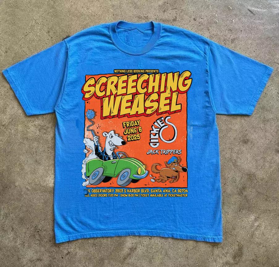 SCREECHING WEASEL Band Tour 2025 Gift For Fan S to 5XL Blue T-shirt MD409 Unisex T-Shirt XL