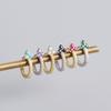 Fashion Jewelry Clover Luxury Zircon Earrings 925 Sterling Silver Earrings 18K Gold Plated Huggie Hoop Earring for Women