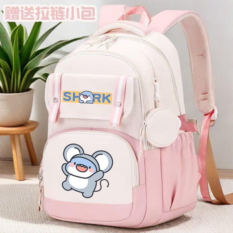 Fat Shark Cute Boy And Girl Cartoon Student Schoolbag Large Capacity Casual Book Backpack