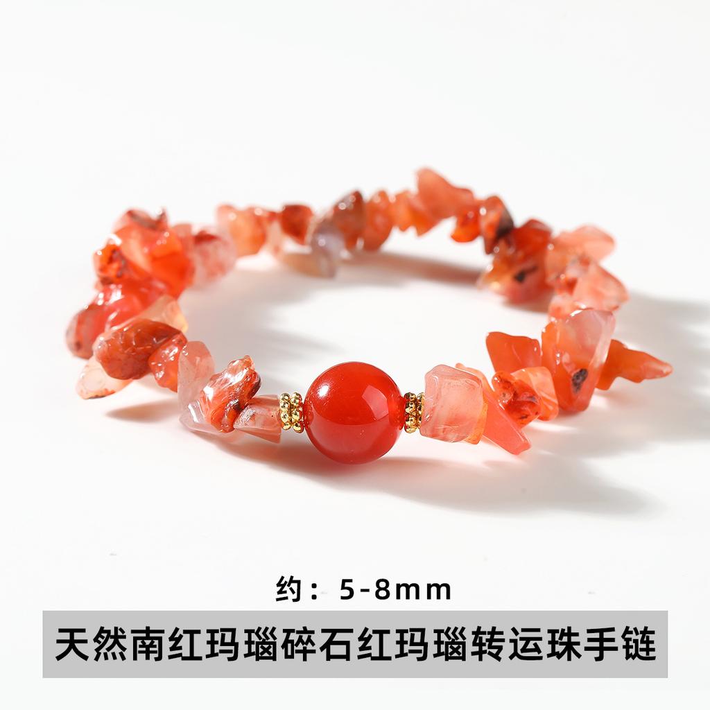 Natural Crystal Agate, Colorful Crushed Stone, Elastic Bracelet, Irregular, European and American Jewelry
