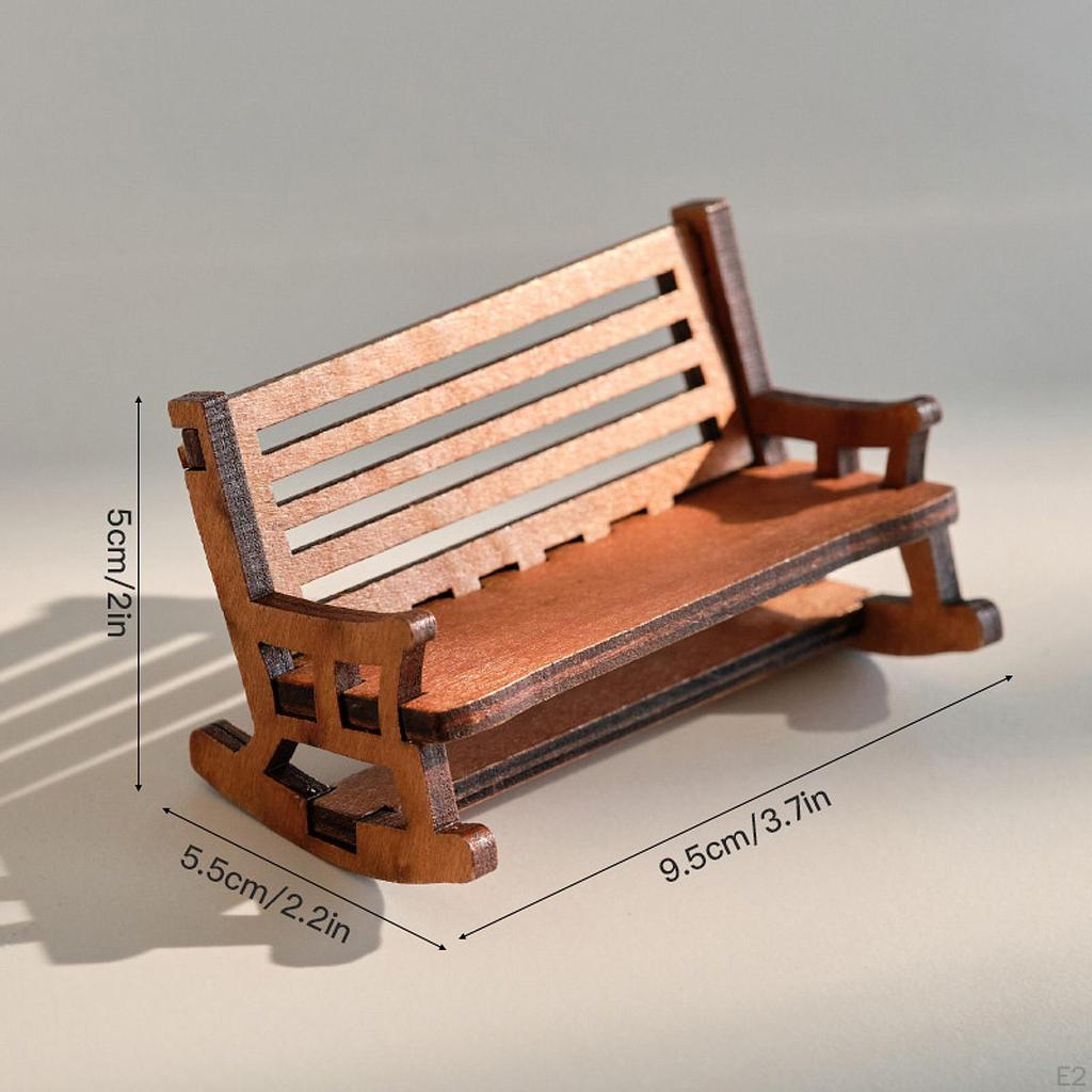Miniaturstuhl im Vintage-Stil Mini-Bank Ornament Dekorative Simulierte Dekoration für
