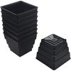 BangQiao 4.95 Inch Plastic Square Succulent Nursery Seedling Plant Pot Planter Container, Pack of 8, Black